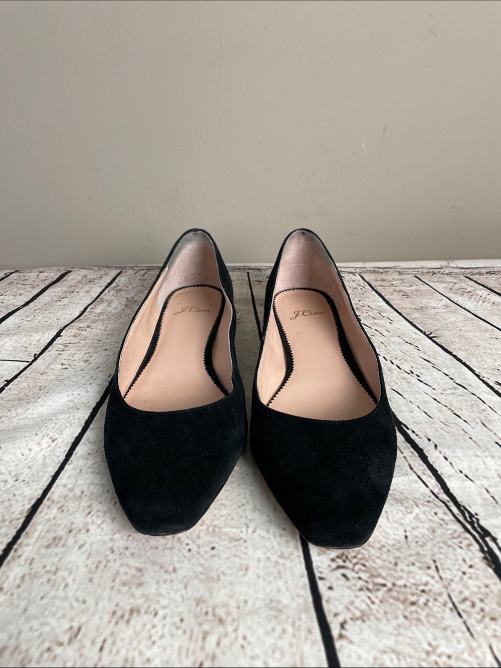 J. Crew Carolyn Skimmer Black Suede Women's 8.5 Low Heel Classic Slip-On Shoes
